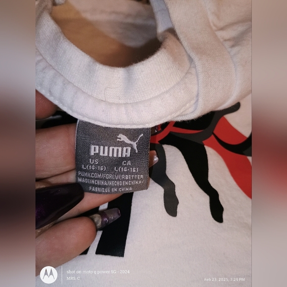 PUMA Kids White Graphic T-Shirts - 2 Pack Boys Large - Picture 3 of 4